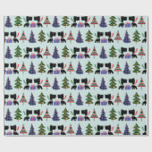Niedliche schottische Hunde und Weihnachtsbaummust Geschenkpapier (Flach)