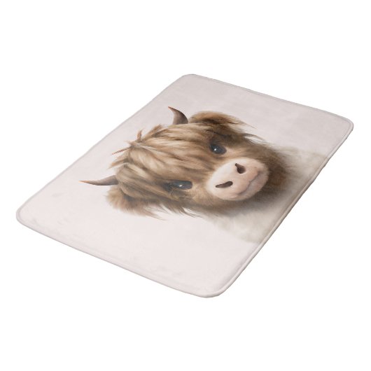 Niedliche schottische Kuh Badematte (Schrägansicht)