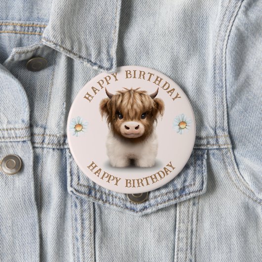 Niedliche schottische Kuh Button (Beispiel)