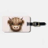 Niedliche schottische Kuh Gepäckanhänger (Vorderseite horizontal)