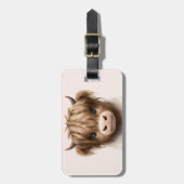 Niedliche schottische Kuh Gepäckanhänger (Vorderseite vertikal)