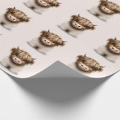 Niedliche schottische Kuh Geschenkpapier (Ecke)