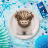 Niedliche schottische Kuh Pappteller (Party)