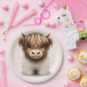 Niedliche schottische Kuh Pappteller (Party)