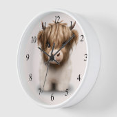 Niedliche schottische Kuh Uhr (Winkel)