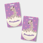 Niedliche Schraffur für Vogel-Strauß-Cartoon Ausweis (Front & Back)