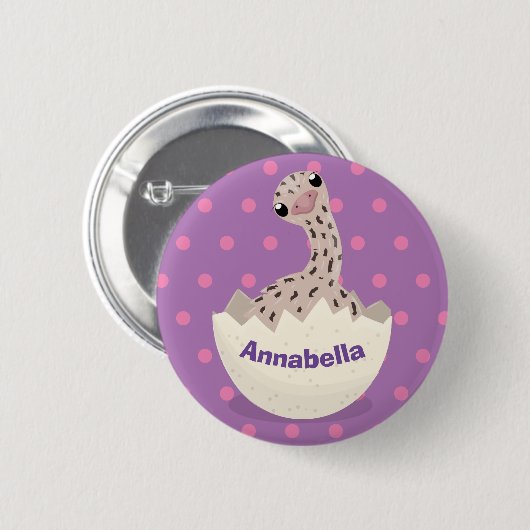 Niedliche Schraffur für Vogel-Strauß-Cartoon Button (Vorne & Hinten)