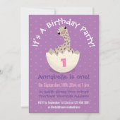 Niedliche Schraffur für Vogel-Strauß-Cartoon Einladung (Vorderseite)