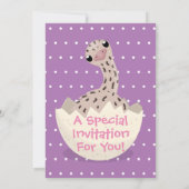 Niedliche Schraffur für Vogel-Strauß-Cartoon Einladung (Rückseite)