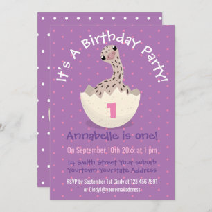 Niedliche Schraffur für Vogel-Strauß-Cartoon Einladung