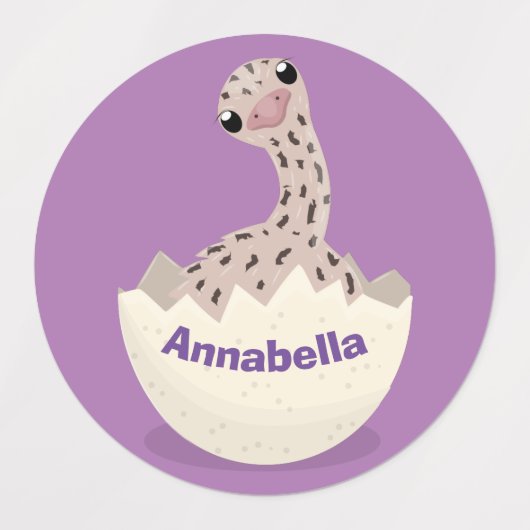 Niedliche Schraffur für Vogel-Strauß-Cartoon Etiketten (Design 1)