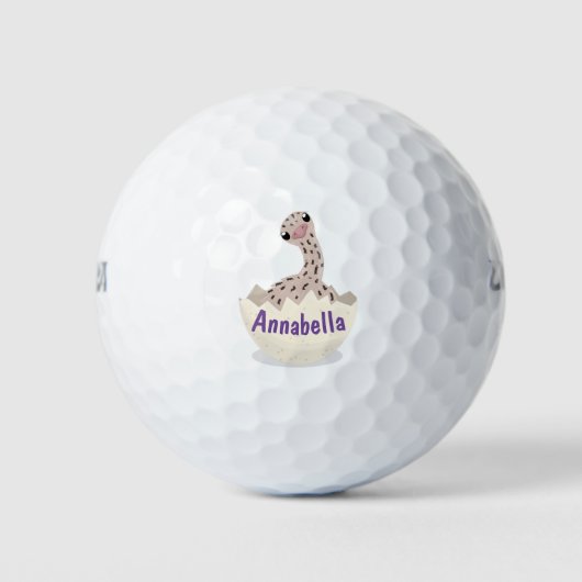 Niedliche Schraffur für Vogel-Strauß-Cartoon Golfball (Vorderseite)