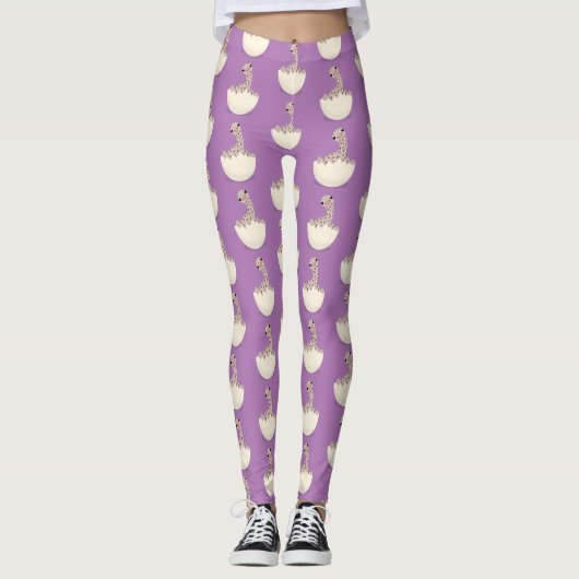 Niedliche Schraffur für Vogel-Strauß-Cartoon Leggings (Vorderseite)