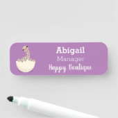 Niedliche Schraffur für Vogel-Strauß-Cartoon Namensschild (Beispiel)