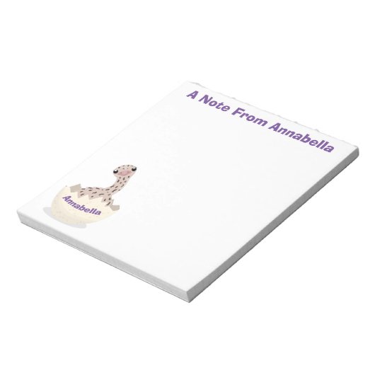 Niedliche Schraffur für Vogel-Strauß-Cartoon Notizblock (Rotiert)