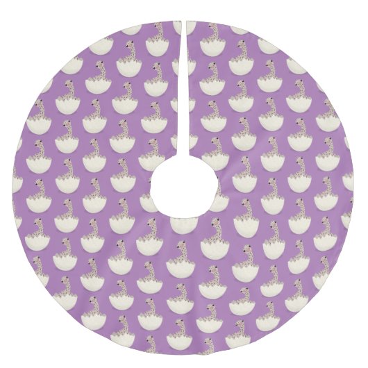 Niedliche Schraffur für Vogel-Strauß-Cartoon Polyester Weihnachtsbaumdecke (Vorderseite)