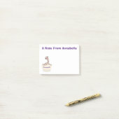 Niedliche Schraffur für Vogel-Strauß-Cartoon Post-it Klebezettel (Auf Schreibtisch)