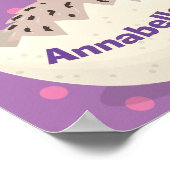 Niedliche Schraffur für Vogel-Strauß-Cartoon Poster (Ecke)