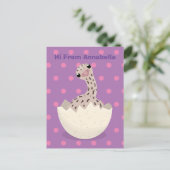 Niedliche Schraffur für Vogel-Strauß-Cartoon Postkarte (Stehend Vorderseite)