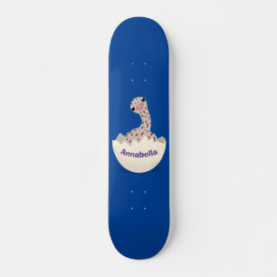 Niedliche Schraffur für Vogel-Strauß-Cartoon Skateboard
