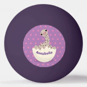 Niedliche Schraffur für Vogel-Strauß-Cartoon Tischtennisball (Vorderseite)