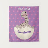 Niedliche Schraffur für Vogel-Strauß-Cartoon Wandteppich (Vorderseite)