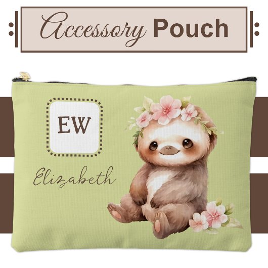 Niedliche Schrägstriche hinzufügen Name grün Zubehörtasche