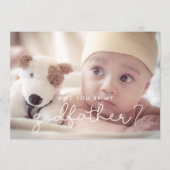 Niedliche Schrift Godvaterkarte Einladung (Vorderseite)