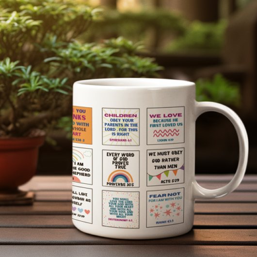 Niedliche Schrift Kinder Gedächtnisbibel Kaffeetasse