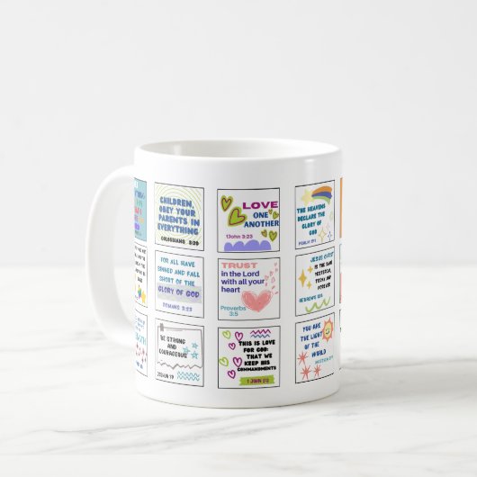 Niedliche Schrift Kinder Gedächtnisbibel Kaffeetasse (Vorderseite Links)