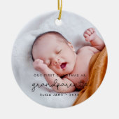 Niedliche Schrift Unsere ersten Weihnachten als Gr Keramik Ornament (Vorne)