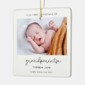 Niedliche Schrift Unsere ersten Weihnachten als Gr Keramikornament (Links)