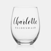 Niedliche Schrift von Bridesmaid Weinglas Ohne Stiel (Vorderseite)