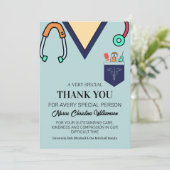 Niedliche Schrotthaube Krankenschwester Danke Kart Einladung (Stehend Vorderseite)