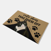 Niedliche Schuhe bringen sie ab, lustige Katze Fußmatte (Schrägansicht)