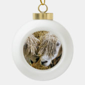 NIEDLICHE SCHUHE KERAMIK Kugel-Ornament (Vorderseite)