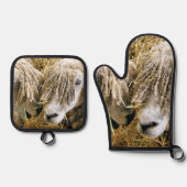 NIEDLICHE SCHUHE OFENHANDSCHUH & Topflappen-Set (Vorderseite)