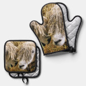 NIEDLICHE SCHUHE OFENHANDSCHUH & Topflappen-Set (Vorderseite/Rückseite)