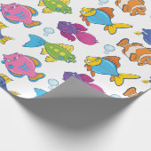 Niedliche Schule der Fische Geschenkpapier (Ecke)