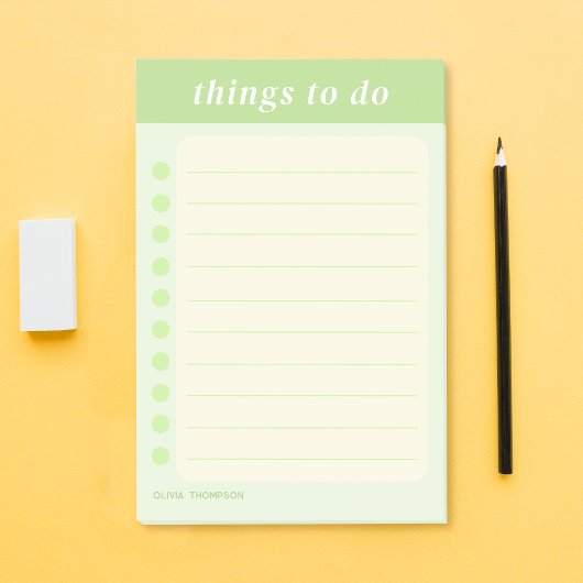 Niedliche Schule mit grünem Namen Post-it Klebezettel