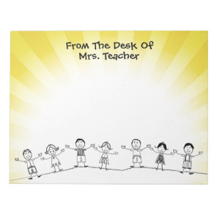 Niedliche Schule scherzt Lehrer-Notizblock Notizblock