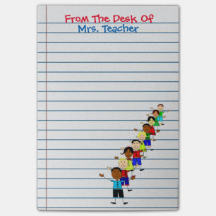 Niedliche Schule scherzt Lehrer-Post-Itanmerkungen Post-it Klebezettel