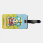 Niedliche Schulkinder Gepäckanhänger (Rückseite horizontal)