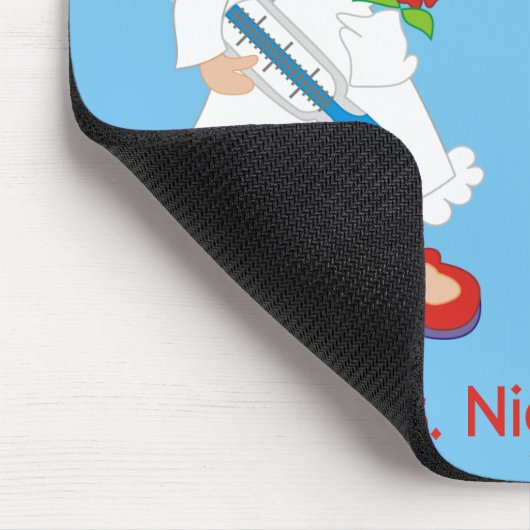 Niedliche Schulkrankenschwester-personalisierte Mousepad (Ecke)