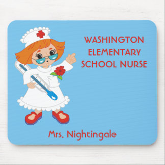 Niedliche Schulkrankenschwester-personalisierte Mousepad