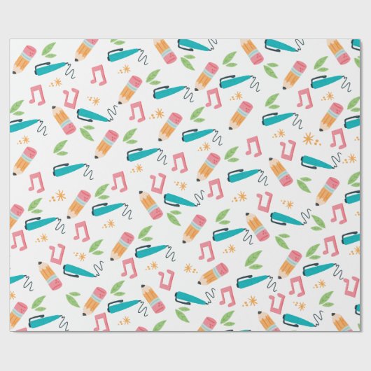 Niedliche Schulversorgung Geschenkpapier (Flach)