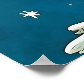 Niedliche Schüssel auf einem Weihnachtsbaumposter Poster (Ecke)