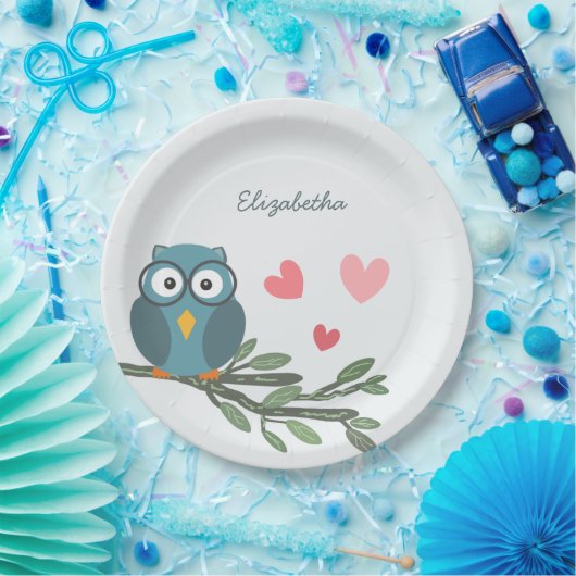 Niedliche Schüssel mit Brille auf einem Zweig-indi Pappteller (Party)