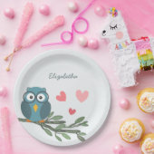 Niedliche Schüssel mit Brille auf einem Zweig-indi Pappteller (Party)