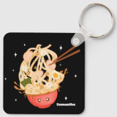 Niedliche Schüssel mit Ramen Electronics Bag Schlüsselanhänger (Rückseite)